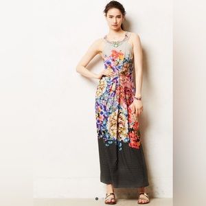 Anthropologie Ranna Gill bejewelled floralmaxi dress EUC size 6